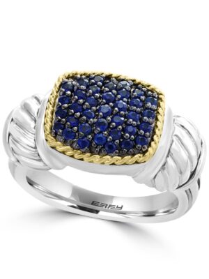 Effy 925 18K Yellow Gold/Silver Sapphire Ring