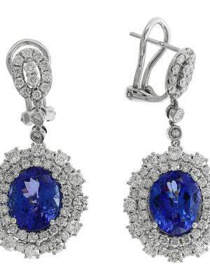 EFFY 18K TWO TONE GOLD  WHITE AND YELLOW DIAMOND EARRINGS