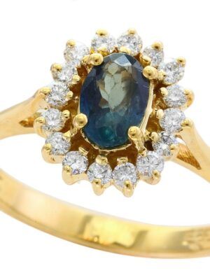 EFFY 18K YELLOW GOLD DIAMOND,ALEXANDRITE RING