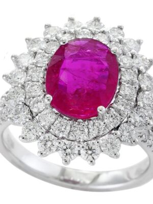 EFFY 18K WHITE GOLD NATURAL RUBY, RING