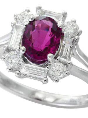 EFFY 18K WHITE GOLD NATURAL RUBY,RUBY RING
