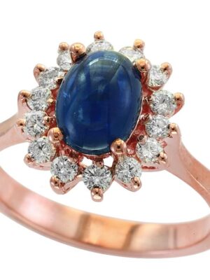 EFFY 14K ROSE GOLD DIAMOND,NATURAL SAPPHIRE RING