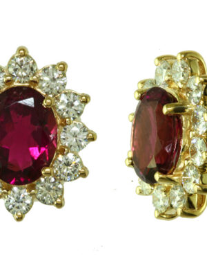 EFFY 14K YELLOW GOLD ,RUBELLITE EARRINGS