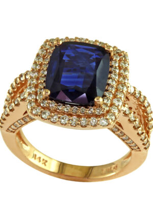 EFFY 14K ROSE GOLD DIAMOND,NATURAL SAPPHIRE RING