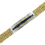 EFFY 14K TWO TONE DIAMOND AND SAPPHIRE BRACELET