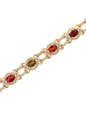 EFFY 14K YELLOW GOLD  MULTICOLOR TOURMALINE BRACELET