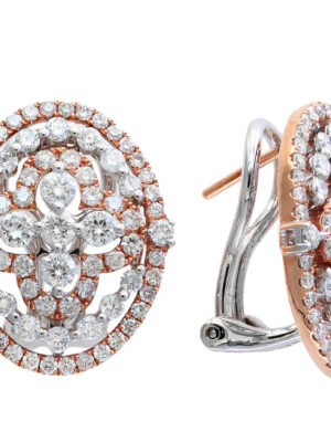 EFFY 18K WHITE/ROSE GOLD  EARRINGS