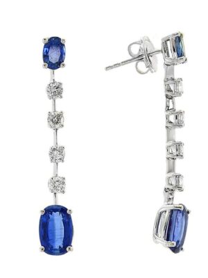 EFFY 14K WHITE GOLD  SAPPHIRE EARRINGS