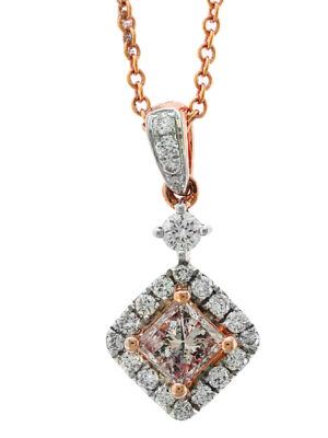 EFFY 18K ROSE GLD ,PINK DIAMOND PENDANT