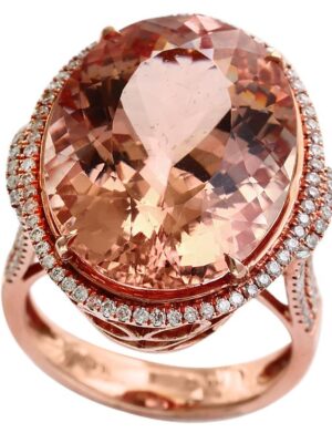 EFFY 14K ROSE GOLD ,MORGANITE RING