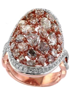 EFFY 18K ROSE GOLD WHITE AND PINK-DIAMOND RING