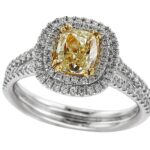 EFFY 18K TWO TONE WHITE AND YELLOW DIAMOND RING