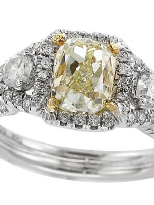 EFFY 18K TWO TONE WHITE AND YELLOW DIAMOND RING