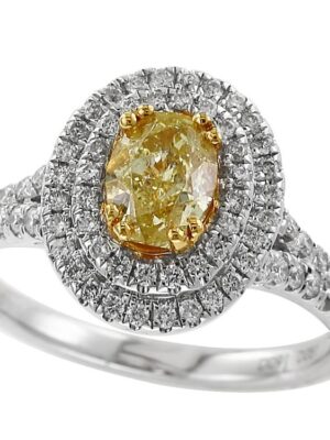 EFFY 18K TWO TONE GOLD WHITE AND YELLOW DIAMOND RING
