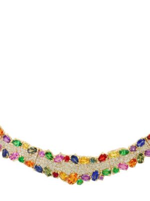 EFFY 14K YELLOW GOLD DIAMOND,NATURAL CEYLON SAPPHIRE,GREEN SAPPHIRE,RED SAPPHIRE,ORANGE SAPPHIRE,PINK SAPPHIRE,PURPLE SAPPHIRE,TSAVORITE,YELLOW SAPPHIRE NECKLACE