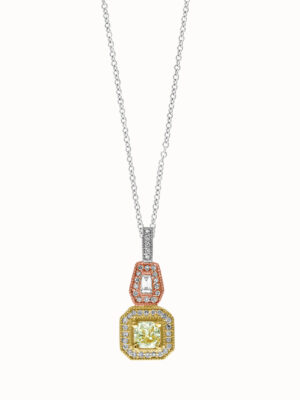 Effy 14K W/Y/P Gold Diamond,Natural Yellow Diamond, Pendant