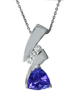 EFFY 14K WHITE GOLD DIAMOND,TANZANITE PENDANT