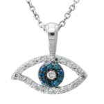 EFFY 14K WHITE GOLD DIAMOND,BLUE DIAMOND, PENDANT