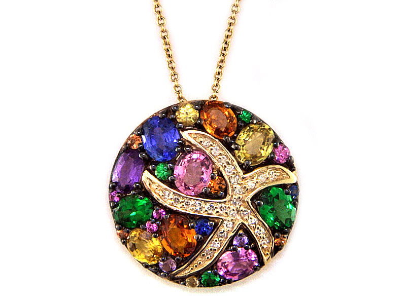 Effy Jewelry Multicolored Sapphire Starfish Pendant Necklace with Diamonds  in 14K White & Yellow Gold, 0.52 TCW : Amazon.ca: Clothing, Shoes &  Accessories