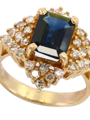 EFFY  DIAMOND,NATURAL SAPPHIRE RING