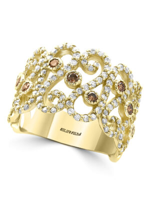 Effy 14K Yellow Gold Diamond,Espresso Diamond, Ring