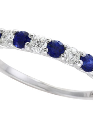 EFFY 14K WHITE GOLD DIAMOND,NATURAL SAPPHIRE RING