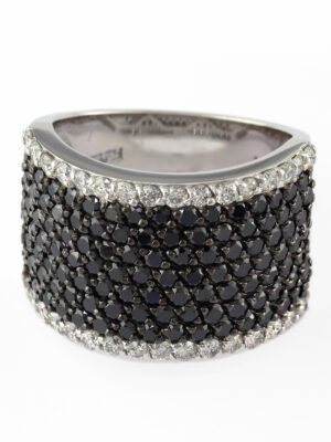 Effy 14K White Gold Diamond,Black Diamond, Ring