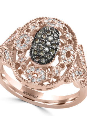 Effy 14K Rose Gold Diamond,Espresso Diamond, Ring
