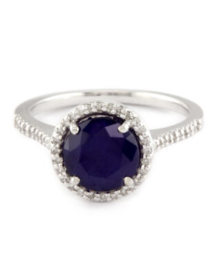 EFFY 14K YELLOW GOLD DIAMOND,NATURAL SAPPHIRE RING