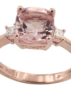 EFFY 14K ROSE GOLD DIAMOND,MORGANITE RING