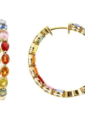 EFFY 14K YELLOW GOLD PINK SAPPHIRE,NATURAL SAPPHIRE,,MULTI-SAPP. EARRINGS