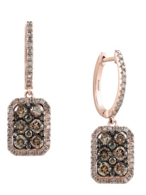 Effy 14K Rose Gold Diamond,Espresso Diamond, Earrings