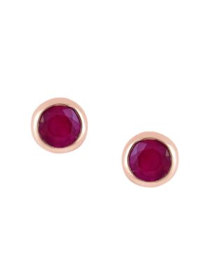 EFFY 14K ROSE GOLD NATURAL RUBY EARRINGS