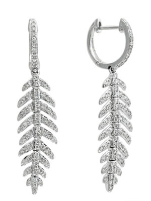 EFFY 14K WHITE GOLD DIAMOND EARRINGS