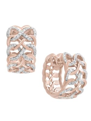 EFFY 14K ROSE GOLD DIAMOND EARRINGS