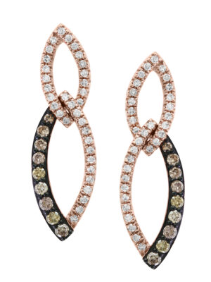 Effy 14K Rose Gold Diamond,Espresso Diamond, Earrings