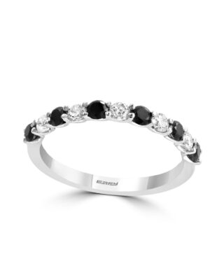 EFFY 14K WHITE GOLD DIAMOND,BLACK DIAMOND, RING