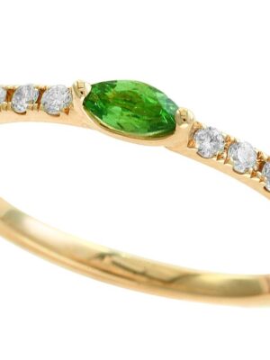EFFY 14K YELLOW GOLD DIAMOND,TSAVORITE RING