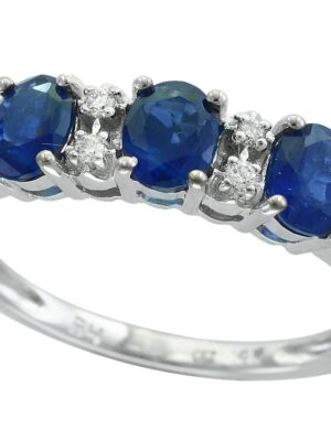 EFFY 14K YELLOW GOLD DIAMOND,NATURAL SAPPHIRE RING