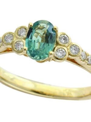 EFFY 14K YELLOW GOLD DIAMOND,ALEXANDRITE RING