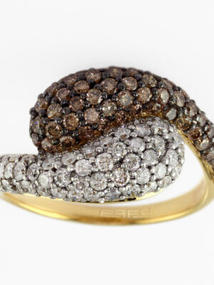 Effy 14K Yellow Gold Diamond,Espresso Diamond, Ring