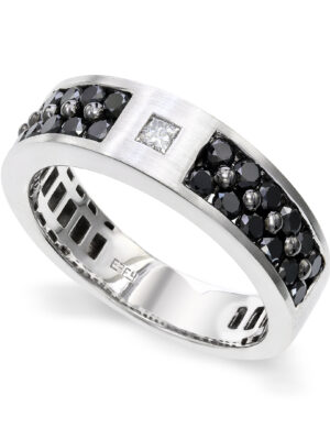 Effy 14K White Gold Diamond,Black Diamond, Ring