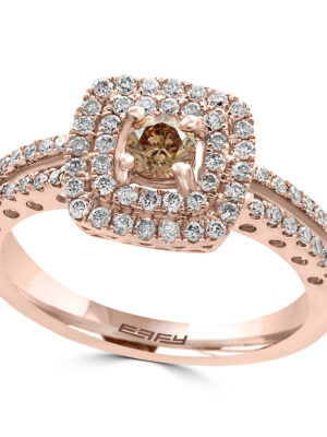 Effy 14K Rose Gold Diamond,Espresso Diamond, Ring