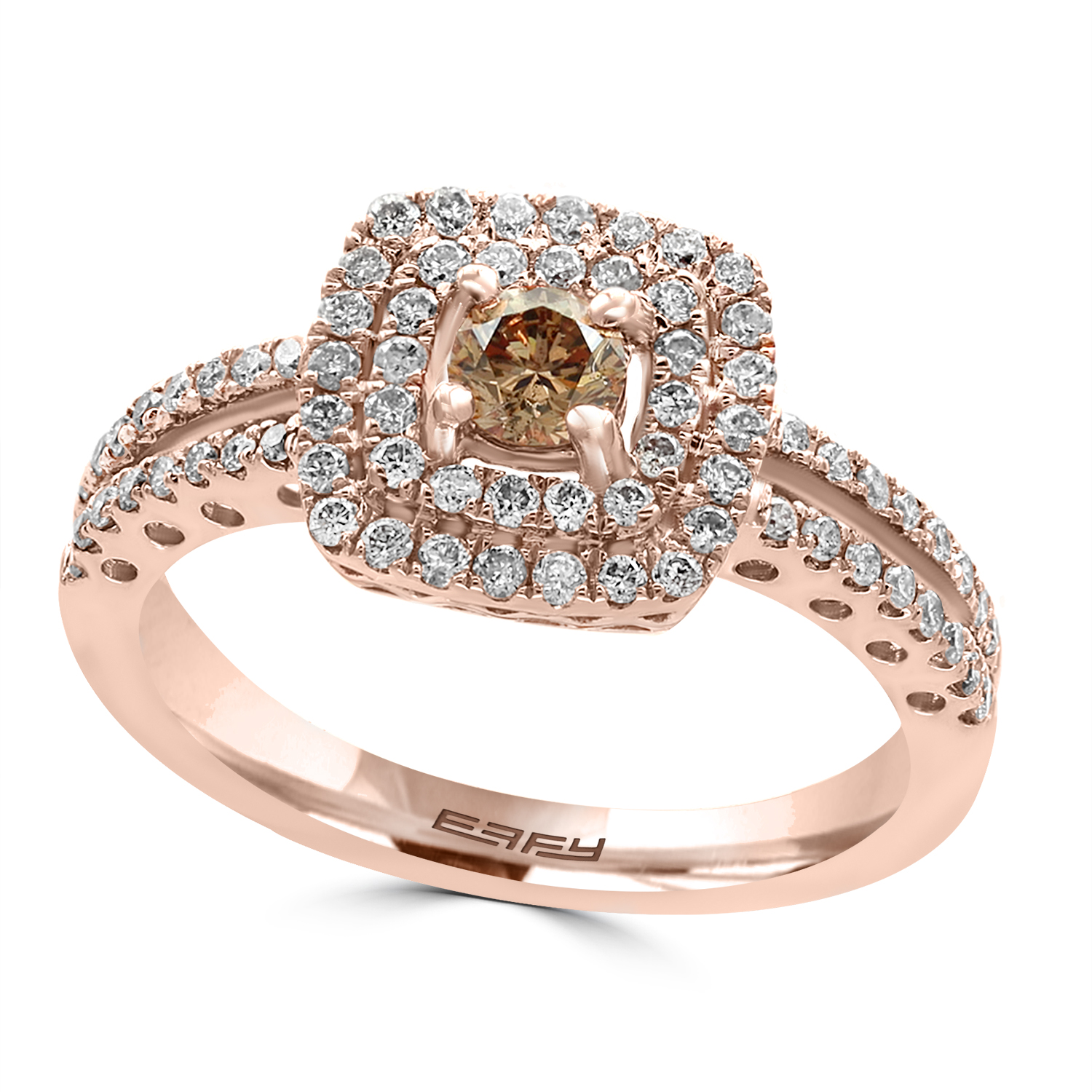 Effy Diamond Multirow Crossover Statement Ring (1-3/8 ct. t.w.) in 14k Gold,  White Gold & Rose Gold - Tri | CoolSprings Galleria