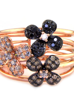 EFFY 14K ROSE GOLD DIAMOND,BLACK DIAMOND,ESPRESSO DIAMOND, RING