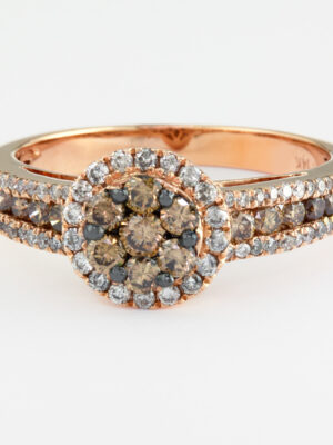 Effy 14K Rose Gold Diamond,Espresso Diamond, Ring