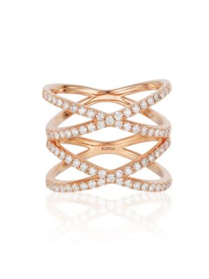 EFFY 14K ROSE GOLD DIAMOND RING