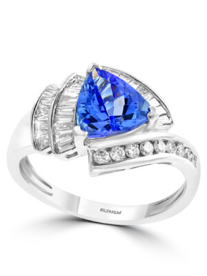 Effy 14K White Gold Diamond,Tanzanite Ring (With  8  Center Size) Center Size: 8