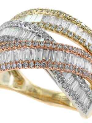 EFFY 14K WHT/YEL/PNK DIAMOND RING