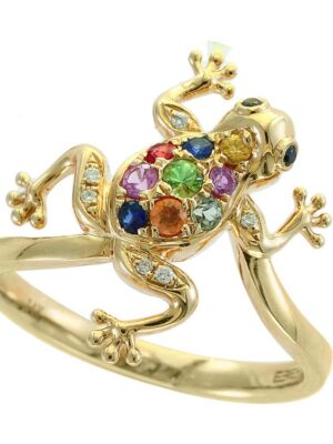 EFFY 14K YELLOW GOLD DIAMOND,BLACK DIAMOND,NATURAL CEYLON SAPPHIRE,GREEN SAPPHIRE,ORANGE SAPPHIRE,PINK SAPPHIRE,NATURAL SAPPHIRE,TSAVORITE,YELLOW SAPPHIRE RING
